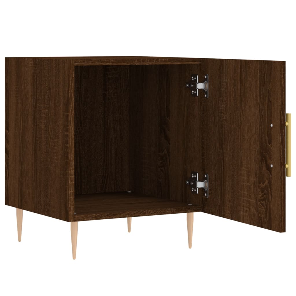 Mesita de noche madera de ingeniería marrón roble 40x40x50 cm - Imagen 5