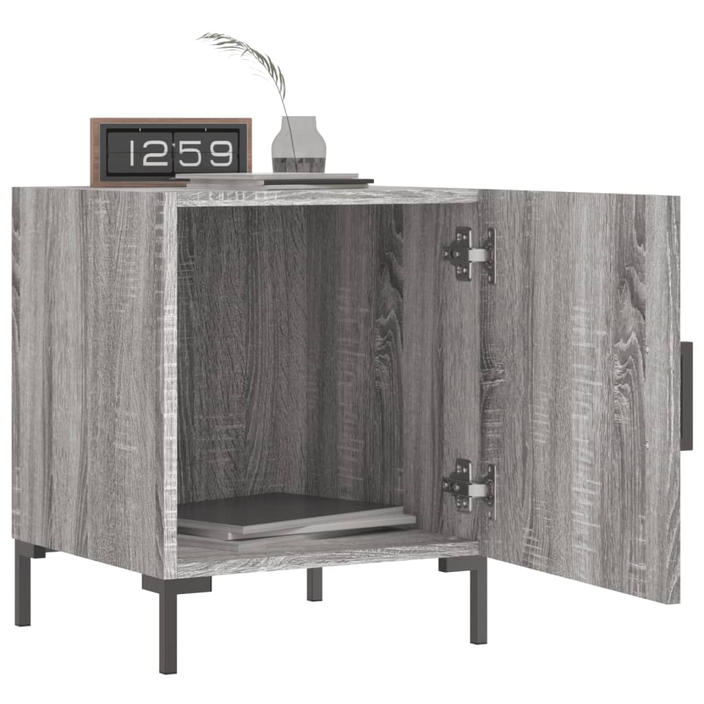 Mesita de noche madera de ingeniería gris Sonoma 40x40x50 cm - Imagen 8