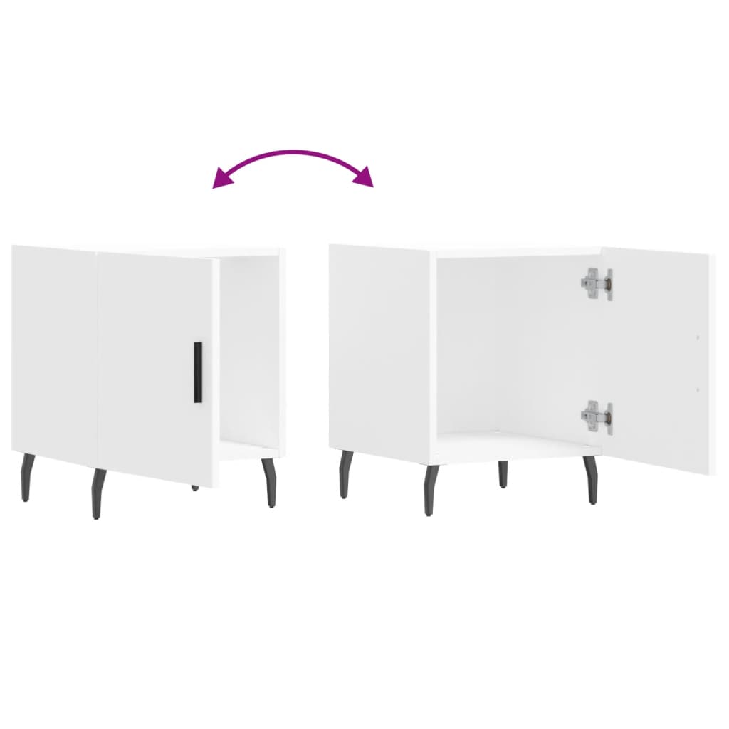 Mesita de noche madera de ingeniería blanco 40x40x50 cm - Imagen 9