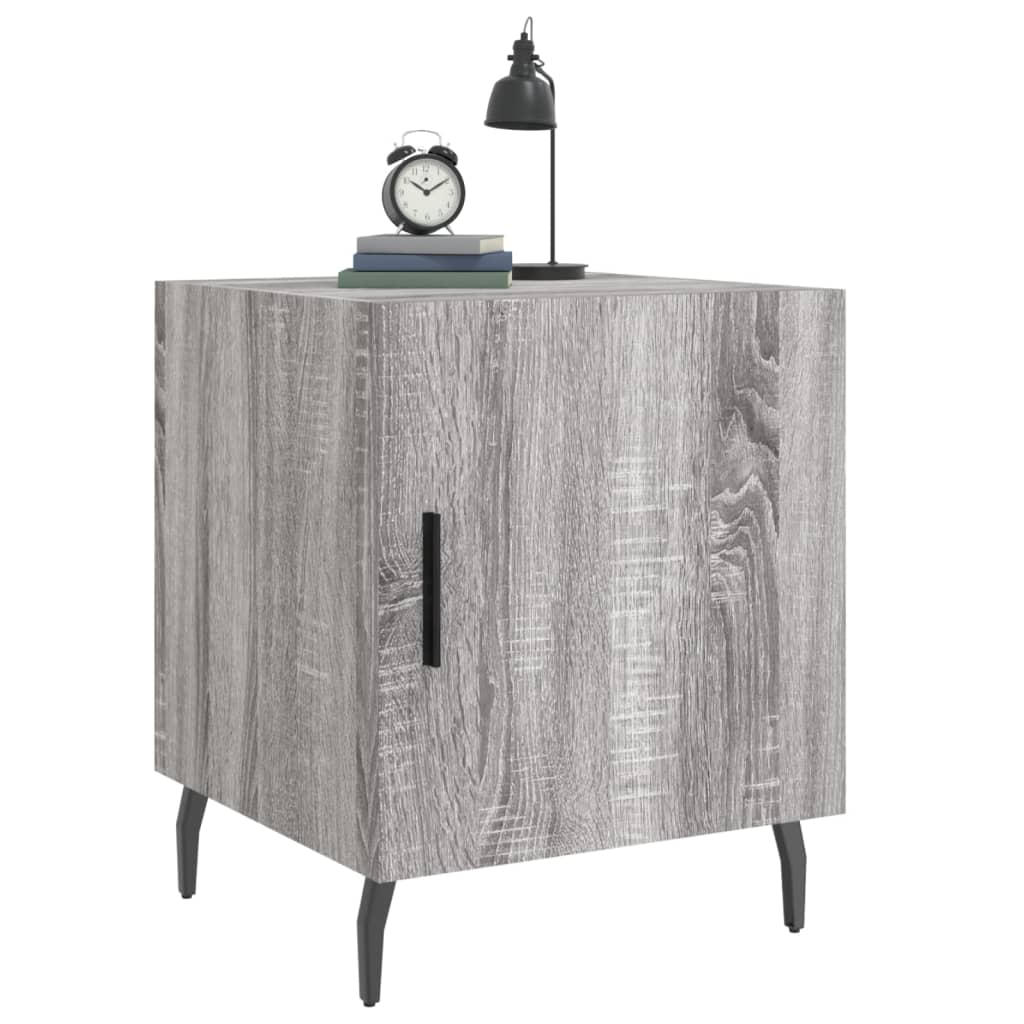 Mesita de noche madera de ingeniería gris Sonoma 40x40x50 cm - Imagen 4