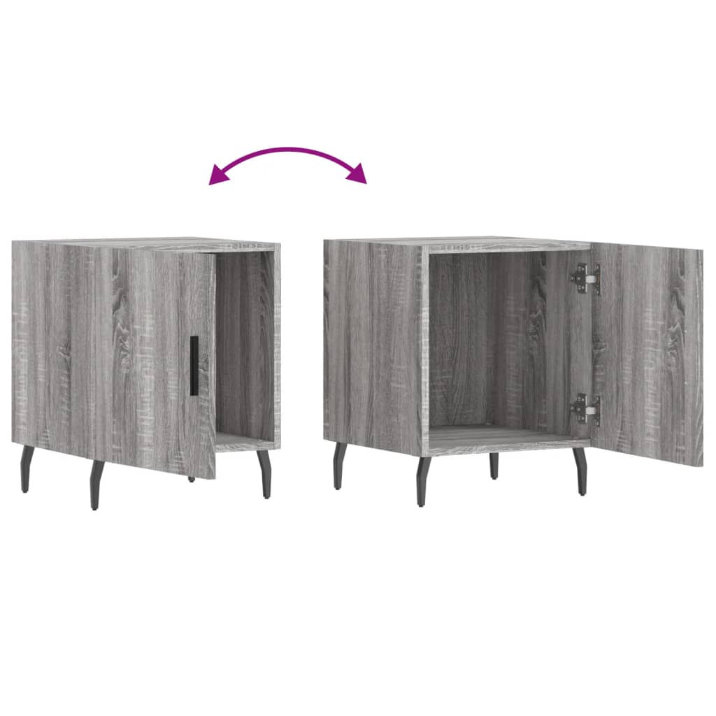 Mesita de noche madera de ingeniería gris Sonoma 40x40x50 cm - Imagen 9
