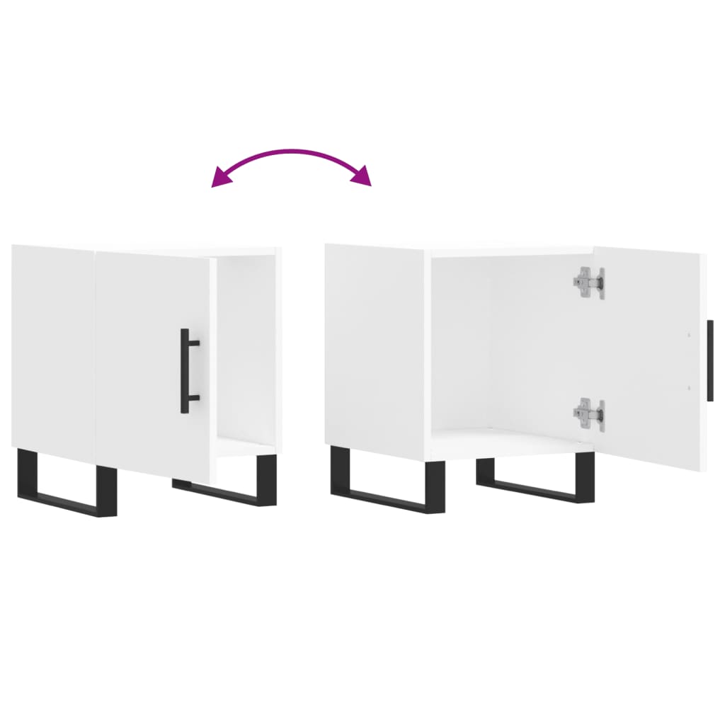Mesita de noche madera de ingeniería blanco 40x40x50 cm - Imagen 9