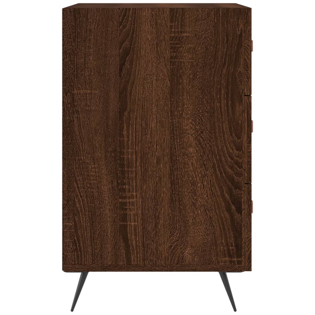 Mesita de noche madera de ingeniería marrón roble 40x40x66 cm - Imagen 6