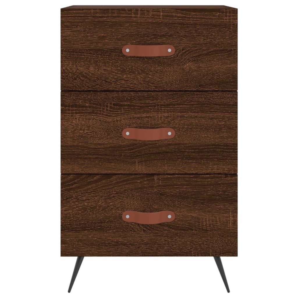 Mesita de noche madera de ingeniería marrón roble 40x40x66 cm - Imagen 7