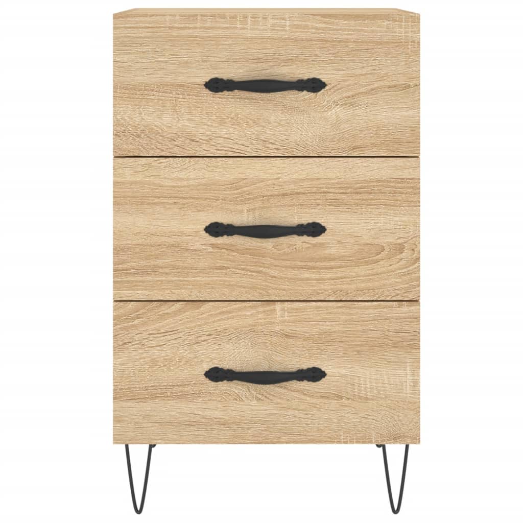 Mesita de noche madera de ingeniería roble Sonoma 40x40x66 cm - Imagen 5