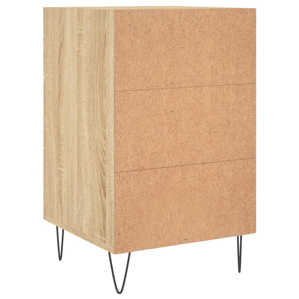 Mesita de noche madera de ingeniería roble Sonoma 40x40x66 cm - Imagen 8