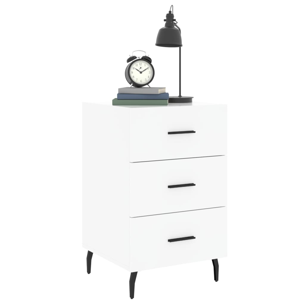 Mesita de noche madera de ingeniería blanco 40x40x66 cm - Imagen 3