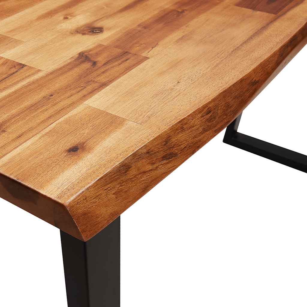 Mesa consola con borde vivo madera maciza acacia 110x35x80 cm - Imagen 7