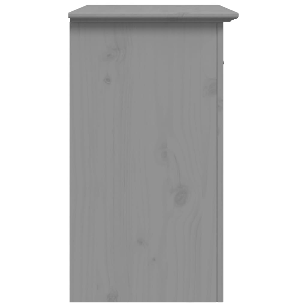 Mesita de noche BODO madera maciza de pino gris 53x38,5x67 cm - Imagen 5