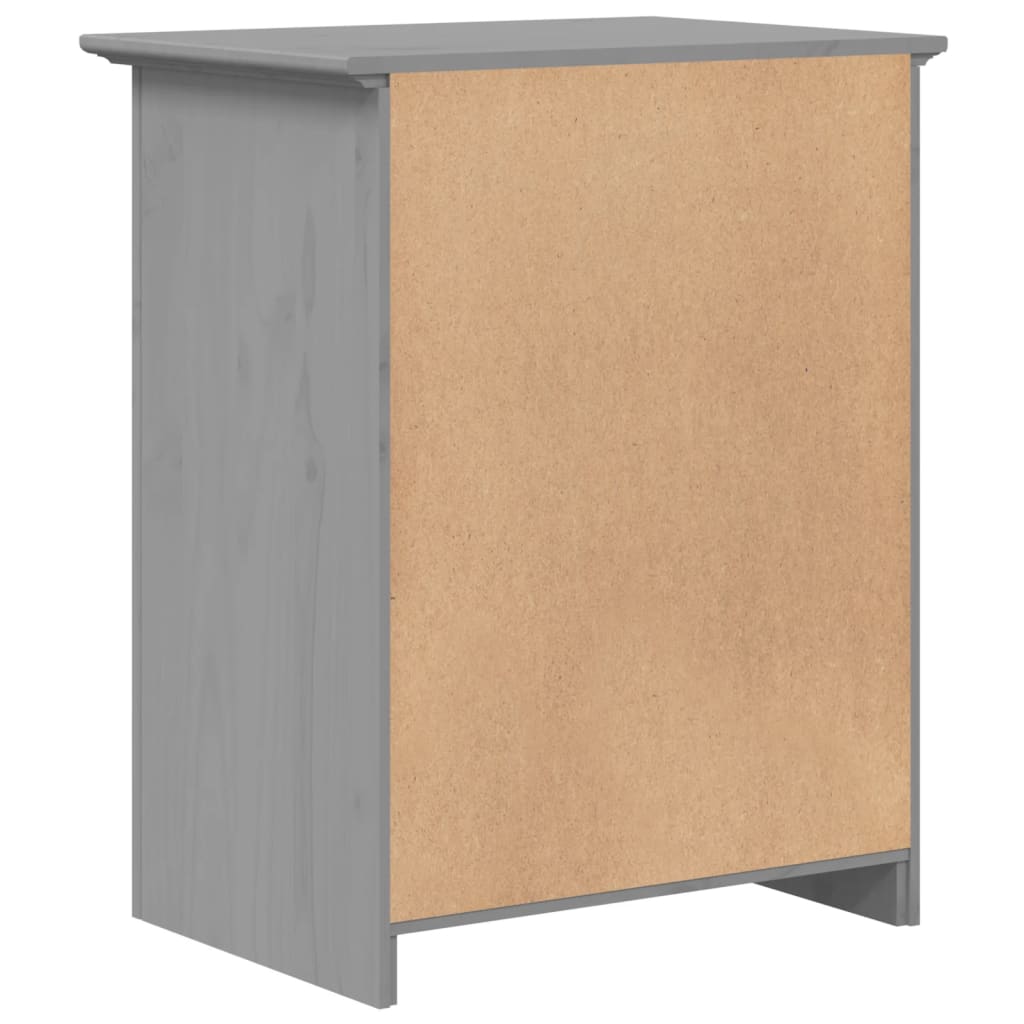 Mesita de noche BODO madera maciza de pino gris 53x38,5x67 cm - Imagen 6