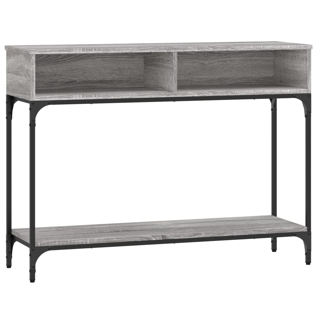 Mesa consola madera de ingeniería gris Sonoma 100x30,5x75 cm - Imagen 2
