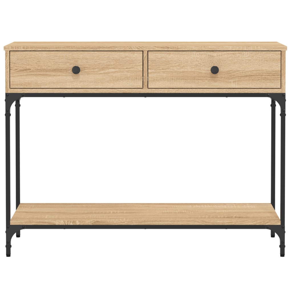 Mesa consola madera de ingeniería roble Sonoma 100x34,5x75 cm - Imagen 6