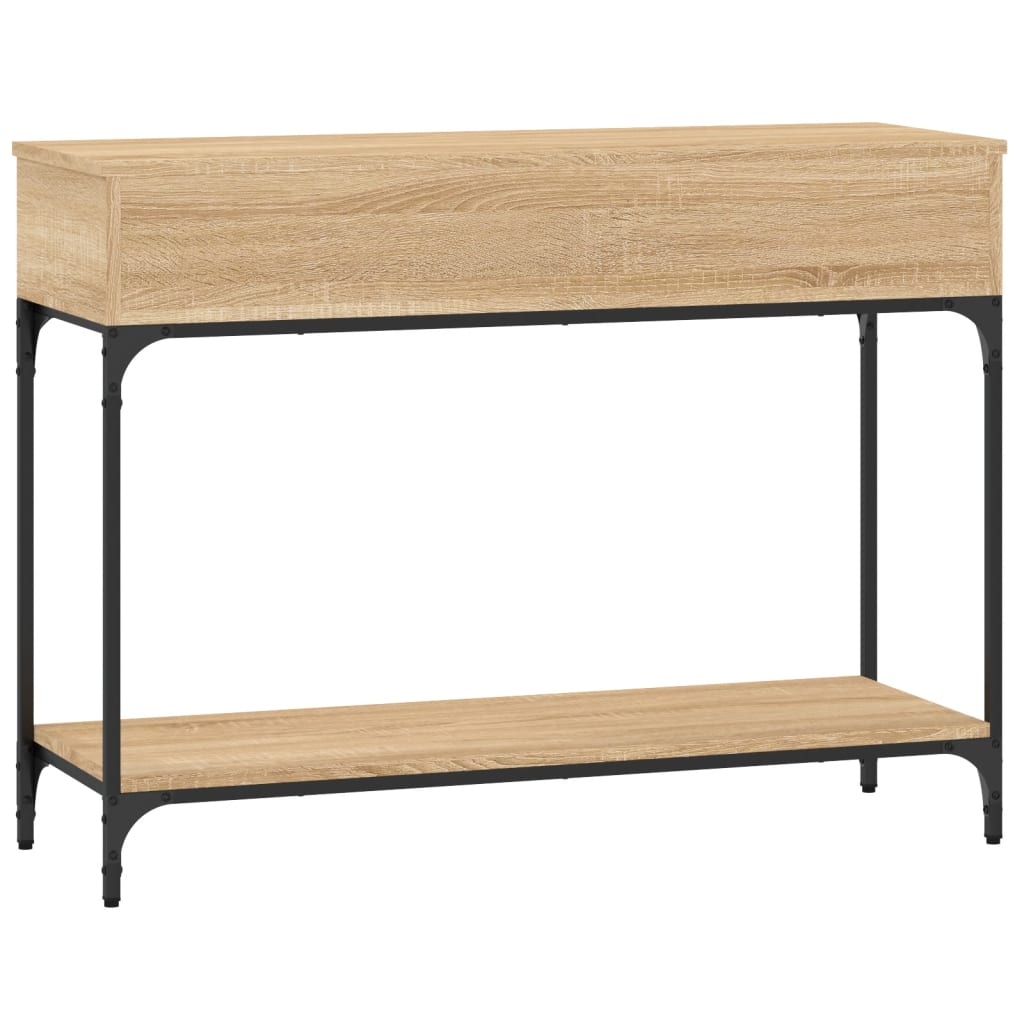 Mesa consola madera de ingeniería roble Sonoma 100x34,5x75 cm - Imagen 7