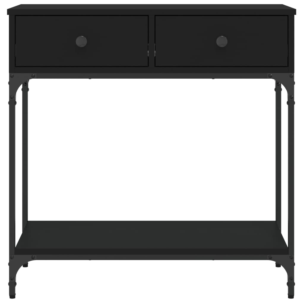 Mesa consola madera de ingeniería negro 75x34,5x75 cm - Imagen 6