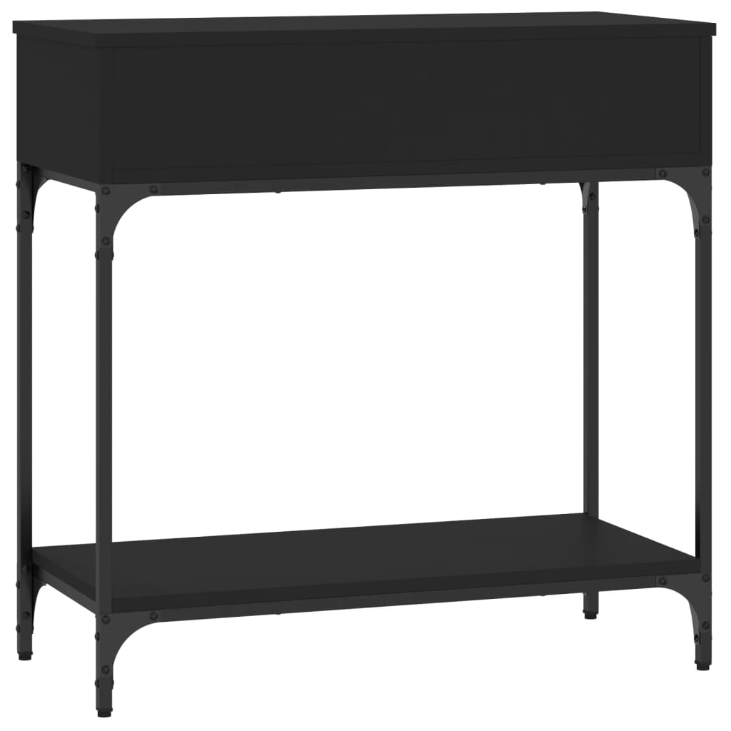 Mesa consola madera de ingeniería negro 75x34,5x75 cm - Imagen 7
