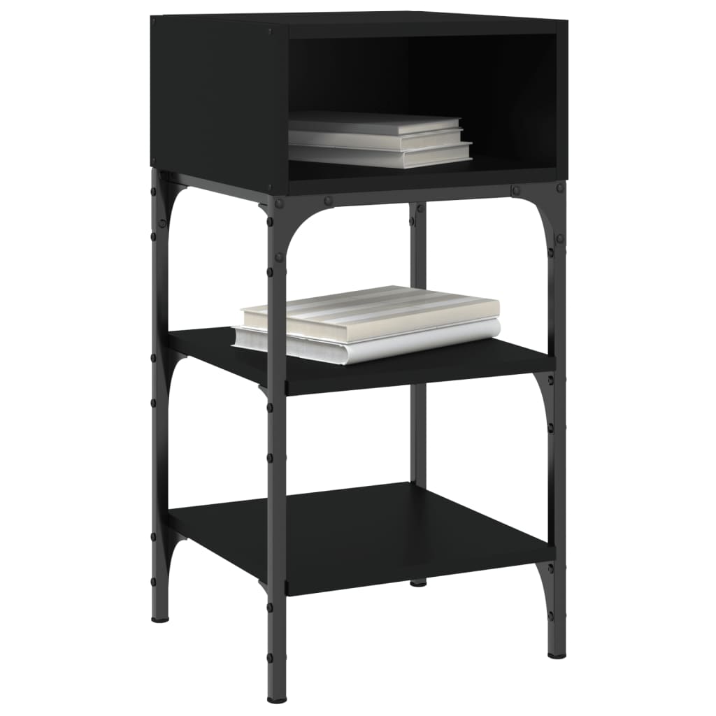 Mesita de noche madera de ingeniería negro 35x34,5x70 cm - Imagen 3