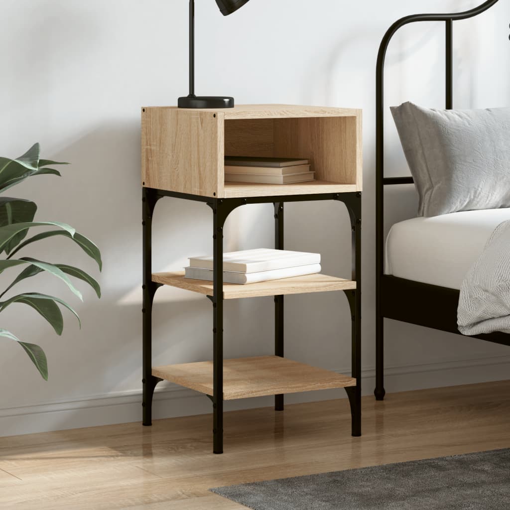 Mesita de noche madera de ingeniería roble Sonoma 35x34,5x70 cm