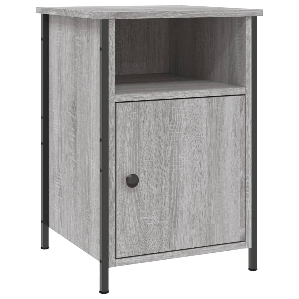 Mesita de noche madera contrachapada gris Sonoma 40x42x60 cm - Imagen 2