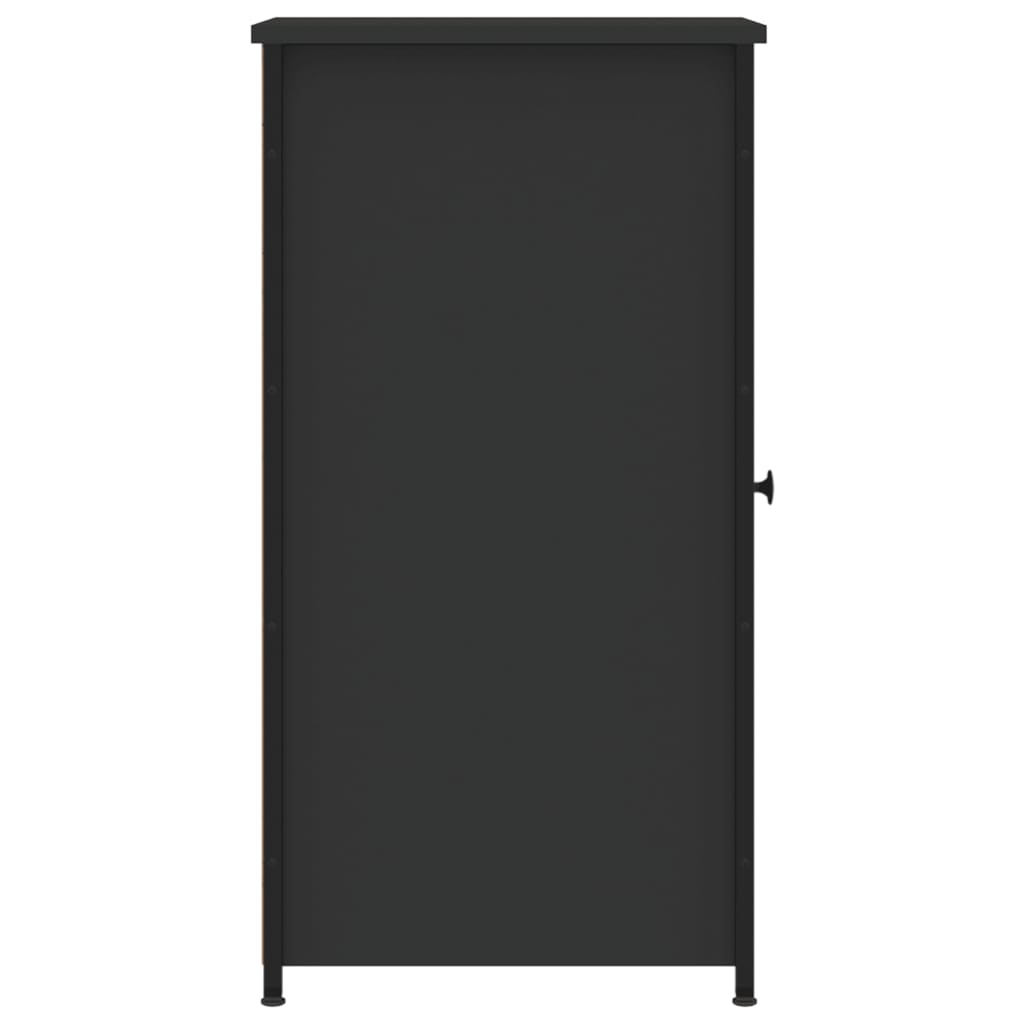 Mesita de noche madera de ingeniería negro 32x42x80 cm - Imagen 7