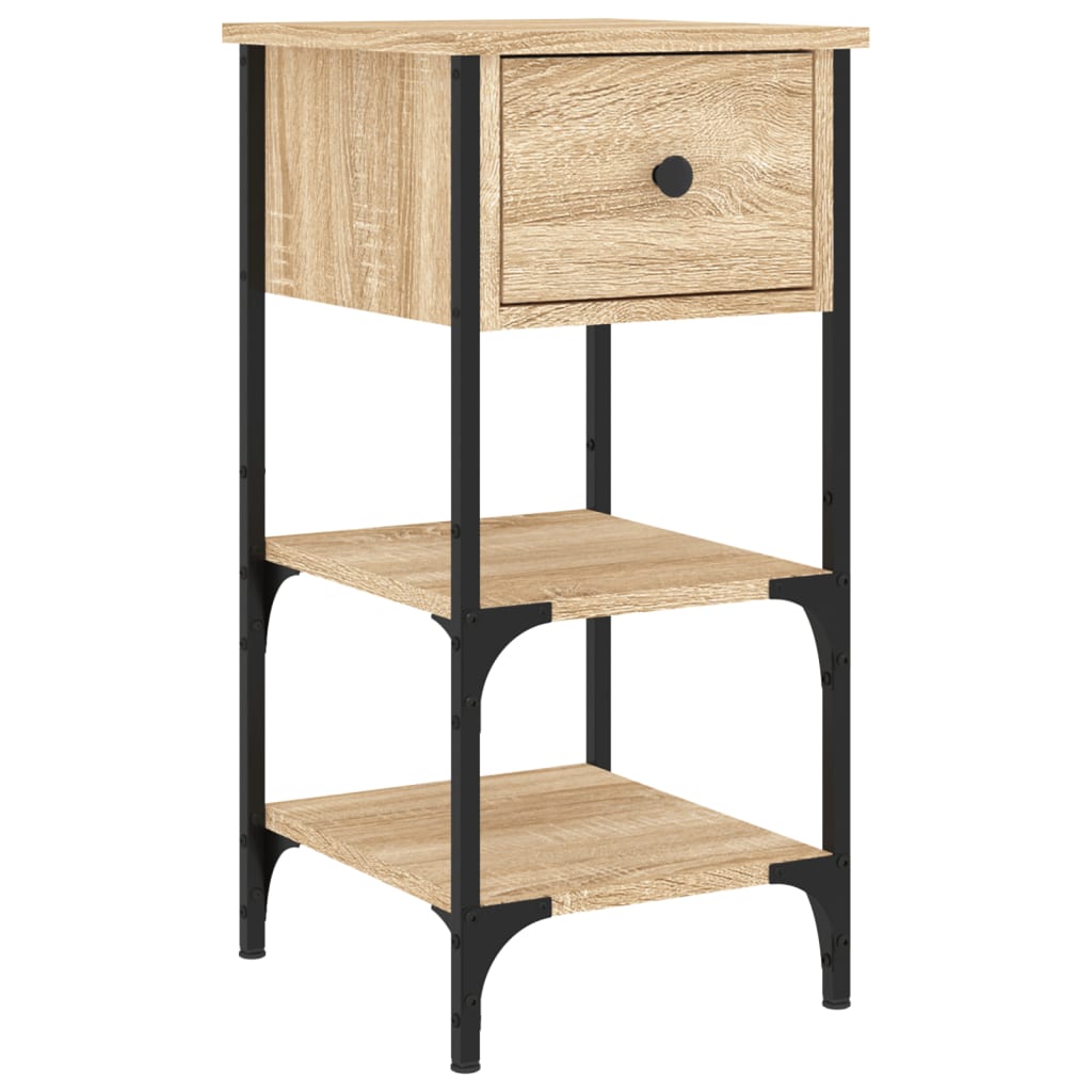 Mesita de noche madera de ingeniería roble Sonoma 34x36x70 cm - Imagen 2