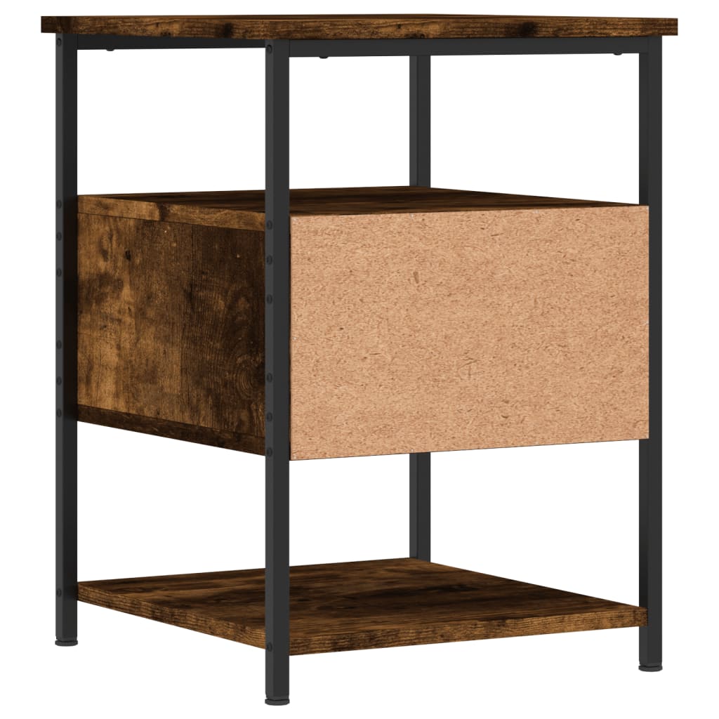 Mesita de noche madera de ingeniería roble ahumado 40x42x56 cm - Imagen 8