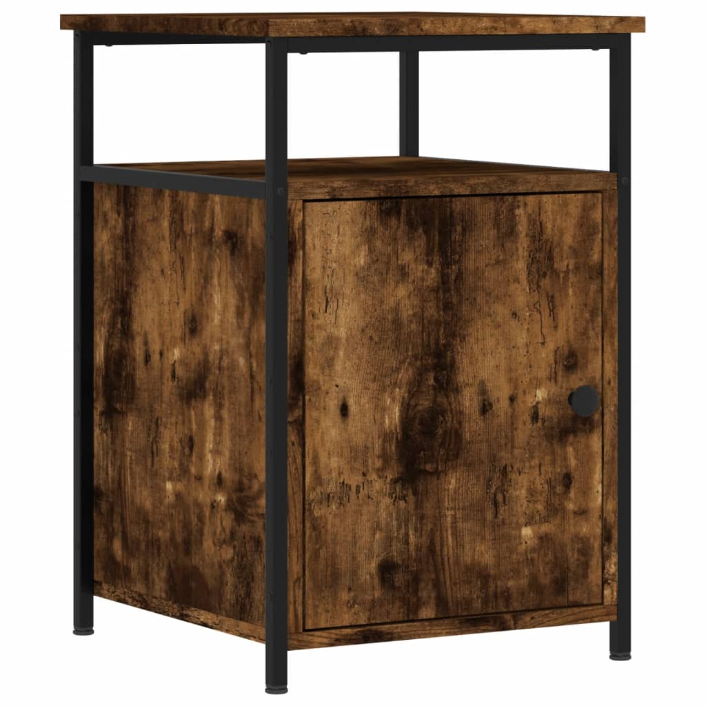Mesita de noche madera contrachapada roble ahumado 40x42x60 cm - Imagen 2