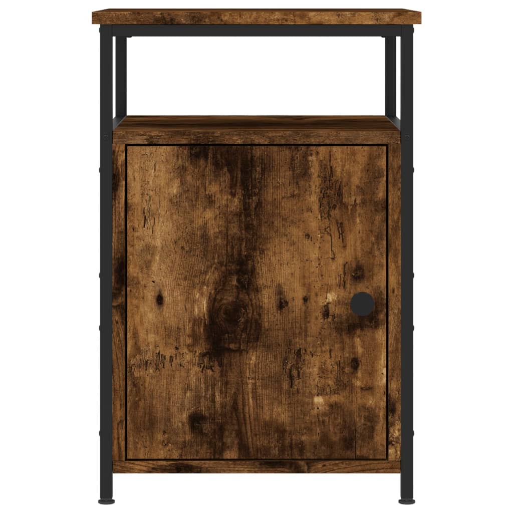 Mesita de noche madera contrachapada roble ahumado 40x42x60 cm - Imagen 6