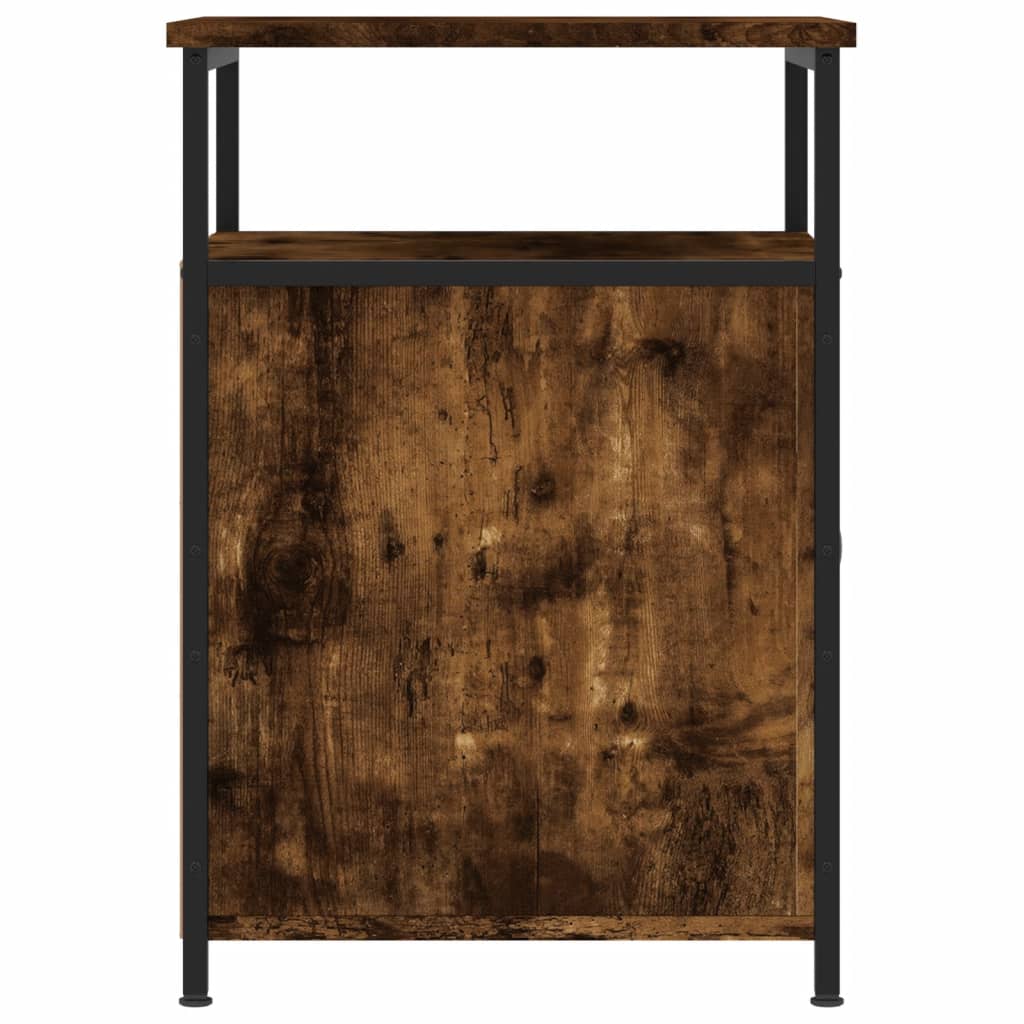 Mesita de noche madera contrachapada roble ahumado 40x42x60 cm - Imagen 7