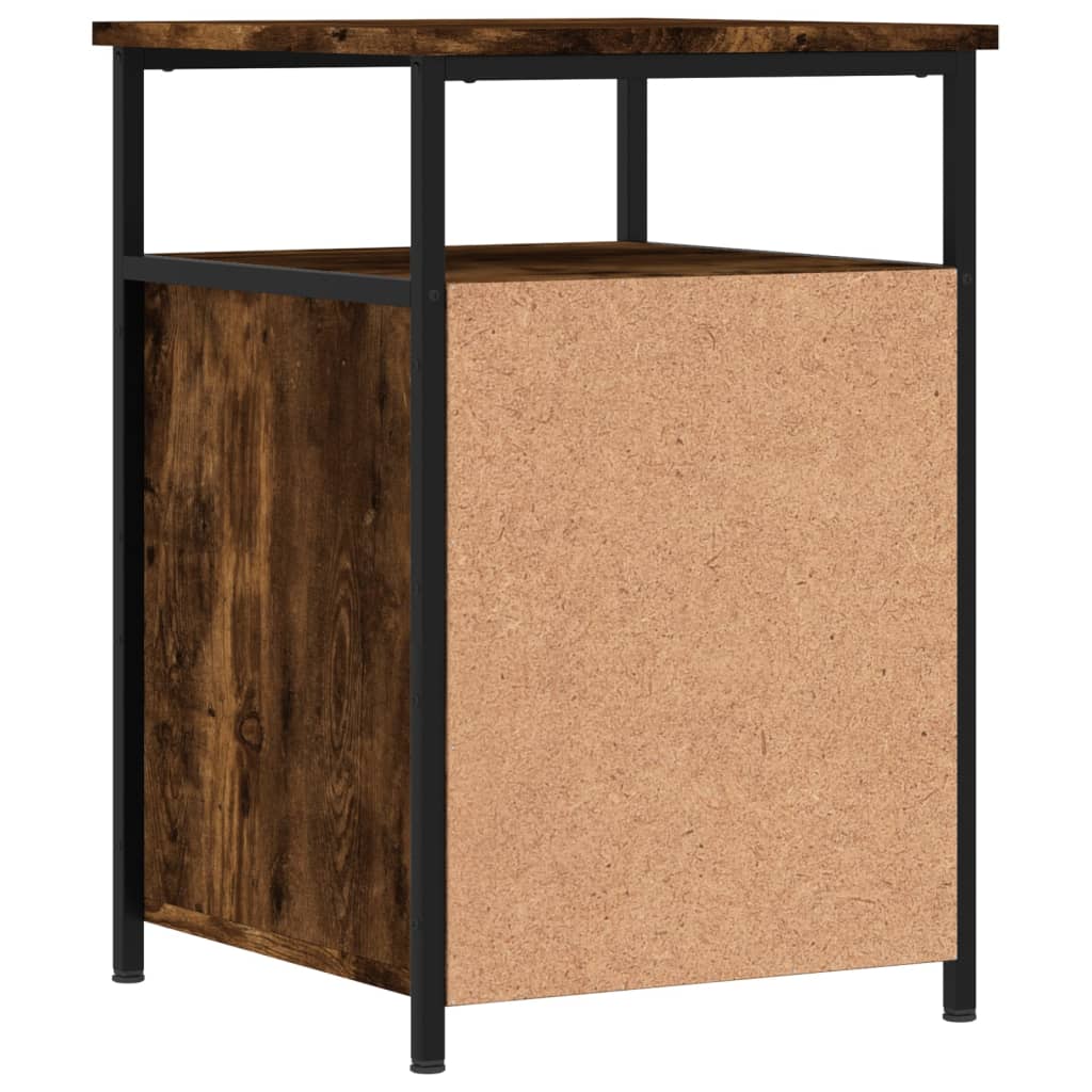 Mesita de noche madera contrachapada roble ahumado 40x42x60 cm - Imagen 8