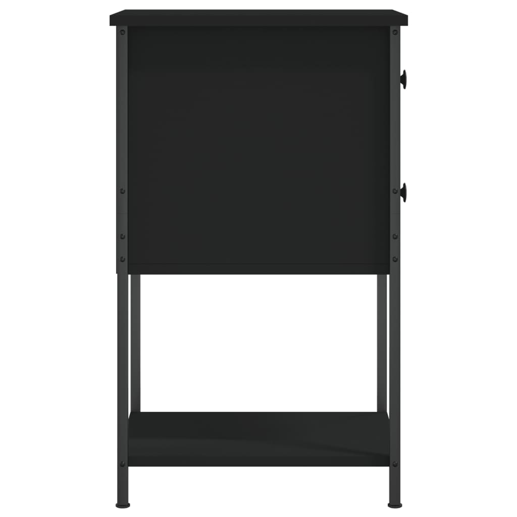 Mesita de noche madera de ingeniería negro 32x42x70 cm - Imagen 7