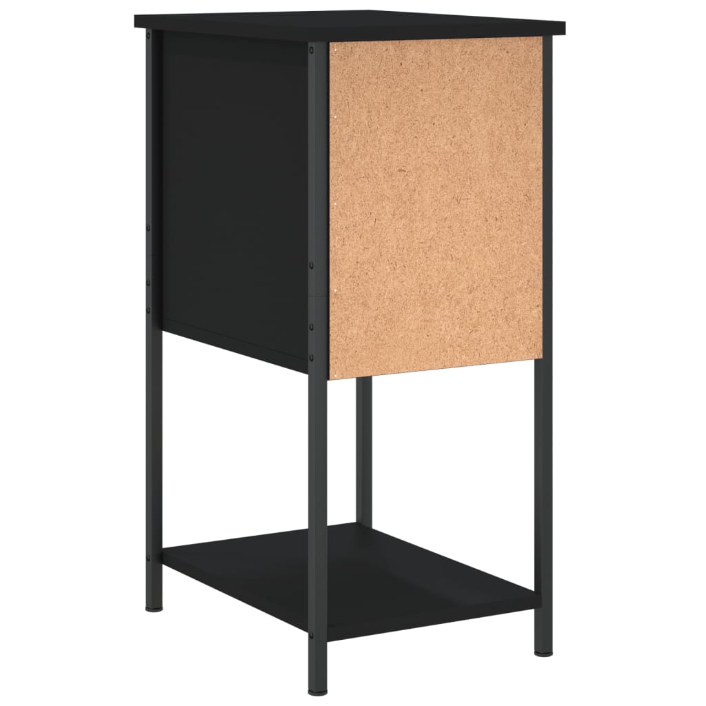 Mesita de noche madera de ingeniería negro 32x42x70 cm - Imagen 8