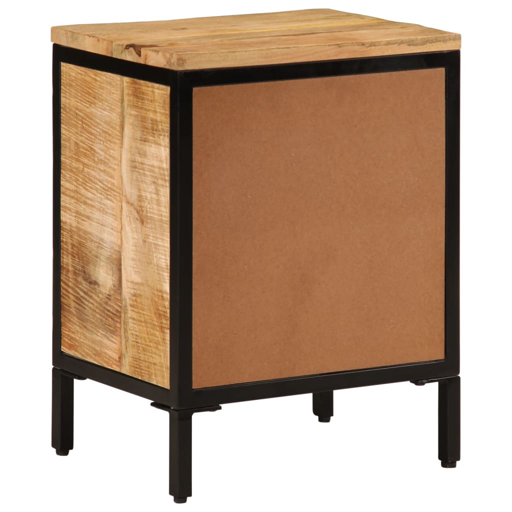 Mesita de noche de madera maciza de mango rugosa 40x30x52,5 cm - Imagen 5