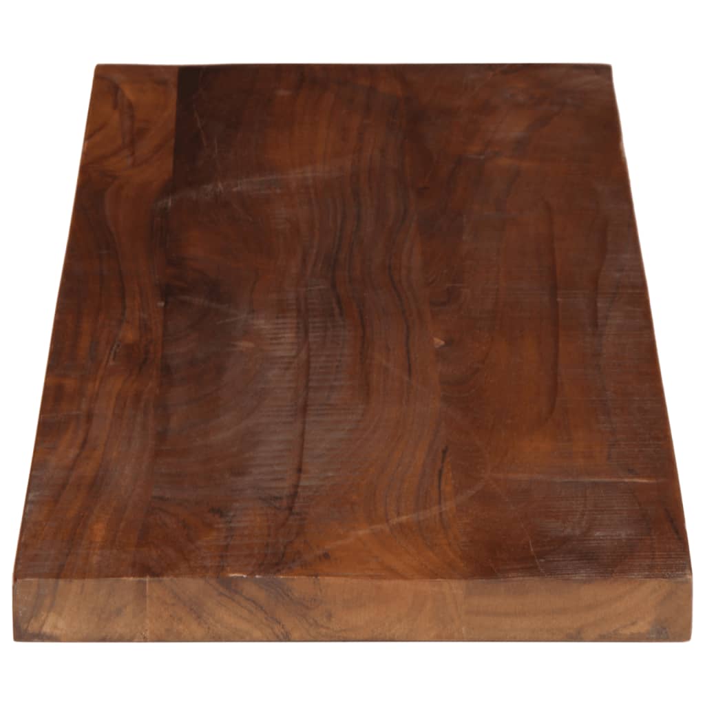 Tablero De Mesa Rectangular De Madera Maciza De Mango - Medidas 70x60x2.5 Cm, Peso 7.4 Kg - Acabado Natural, Ideal Para Renovar O Crear Mesas Con Estilo Rústico