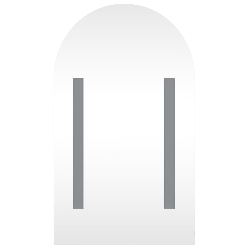 Mueble de baño con espejo arqueado y luz LED negro 42x13x70 cm - Imagen 6