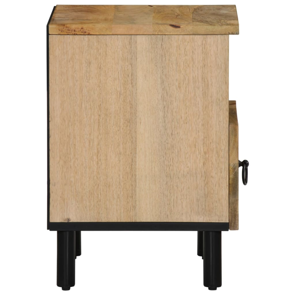 Mesita de noche de madera maciza de mango 40x33x46 cm - Imagen 6