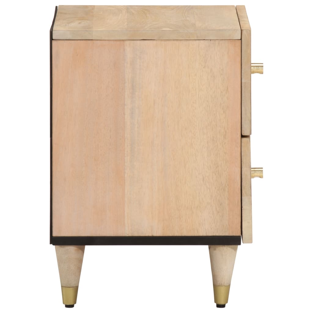Mesita de noche de madera maciza de mango 40x33x46 cm - Imagen 4