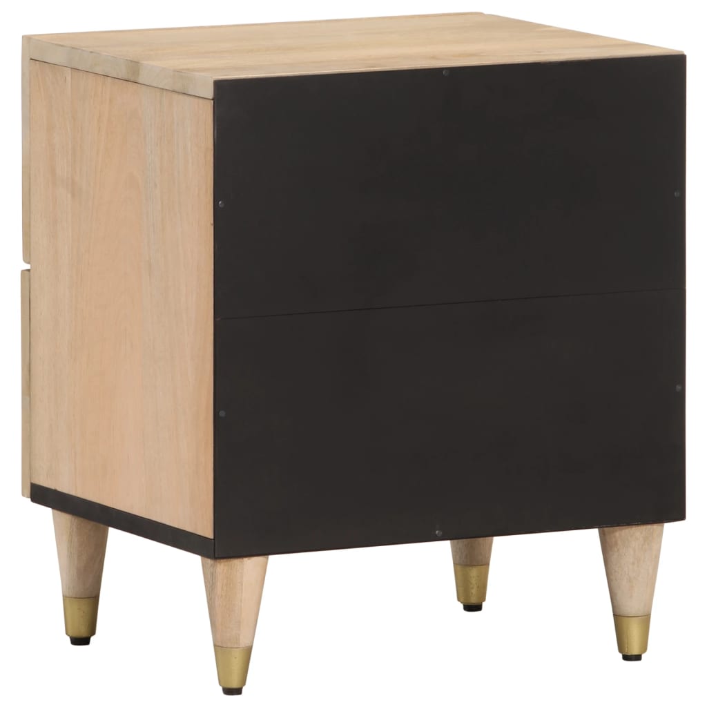 Mesita de noche de madera maciza de mango 40x33x46 cm - Imagen 5