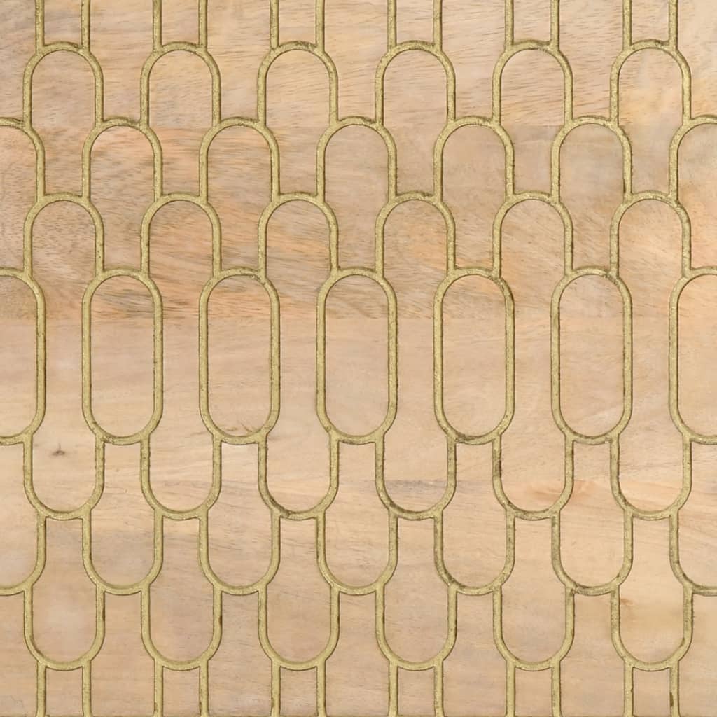 Mesita de noche de madera maciza de mango 40x33x46 cm - Imagen 10