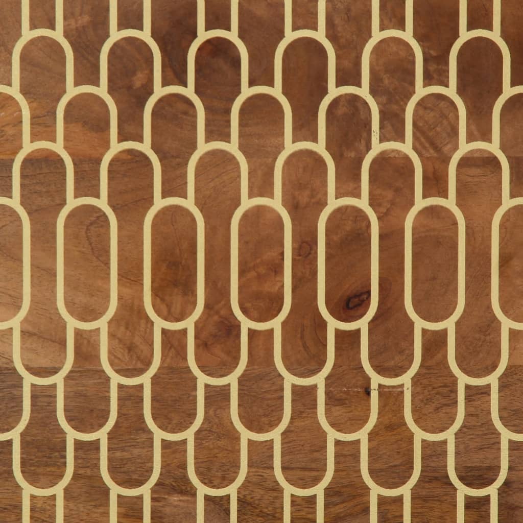 Mesita de noche de madera maciza de mango 40x33x46 cm - Imagen 10