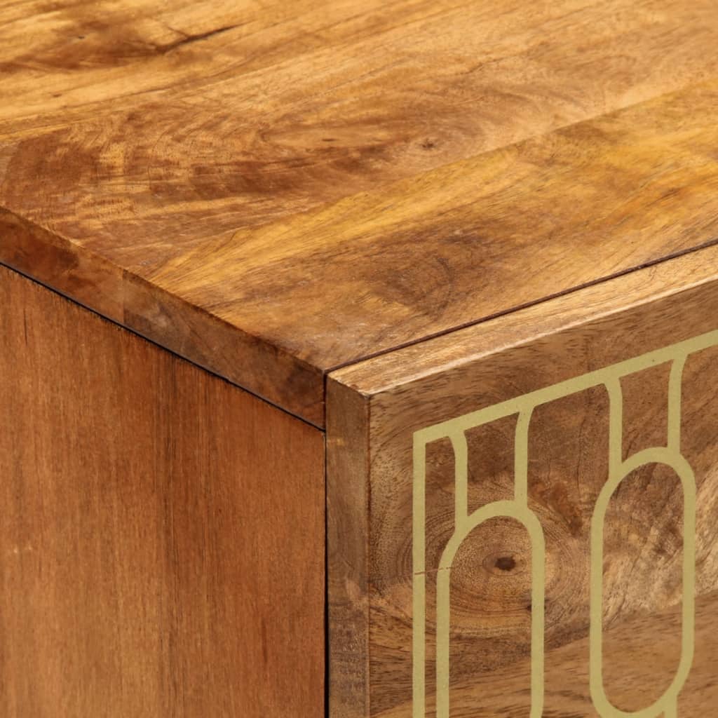 Mesita de noche madera maciza de mango 50x33x60 cm - Imagen 8