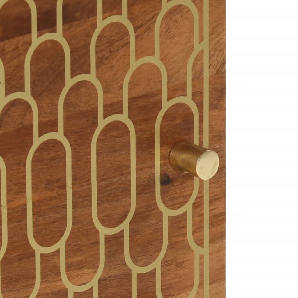 Mesita de noche madera maciza de mango 50x33x60 cm - Imagen 10