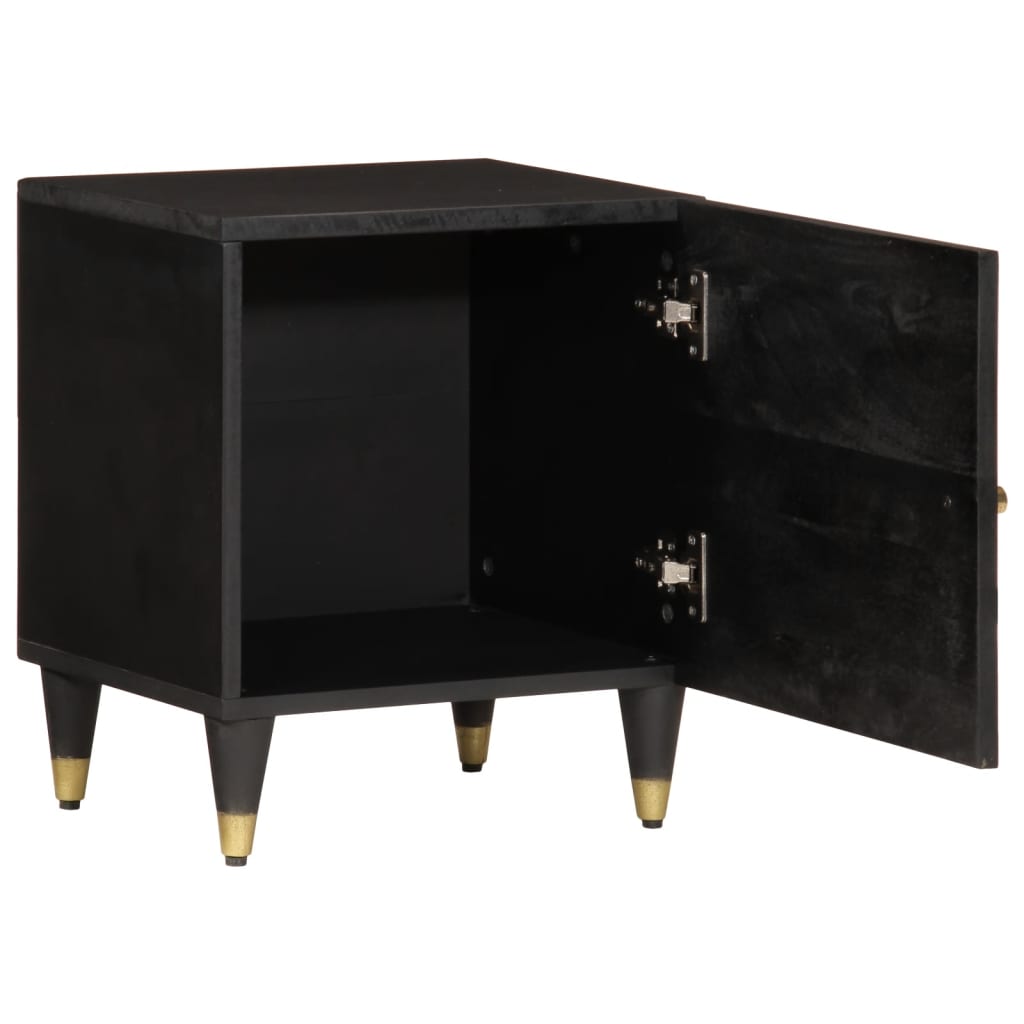 Mesita de noche de madera maciza de mango 40x33x46 cm - Imagen 2