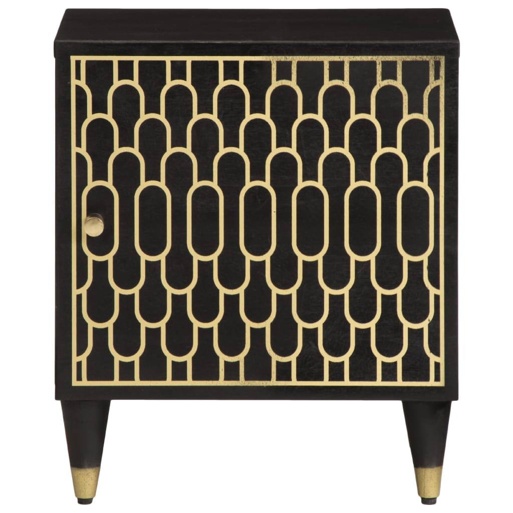 Mesita de noche de madera maciza de mango 40x33x46 cm - Imagen 3