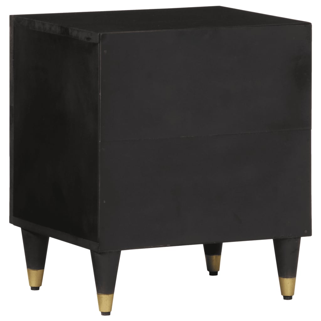Mesita de noche de madera maciza de mango 40x33x46 cm - Imagen 5