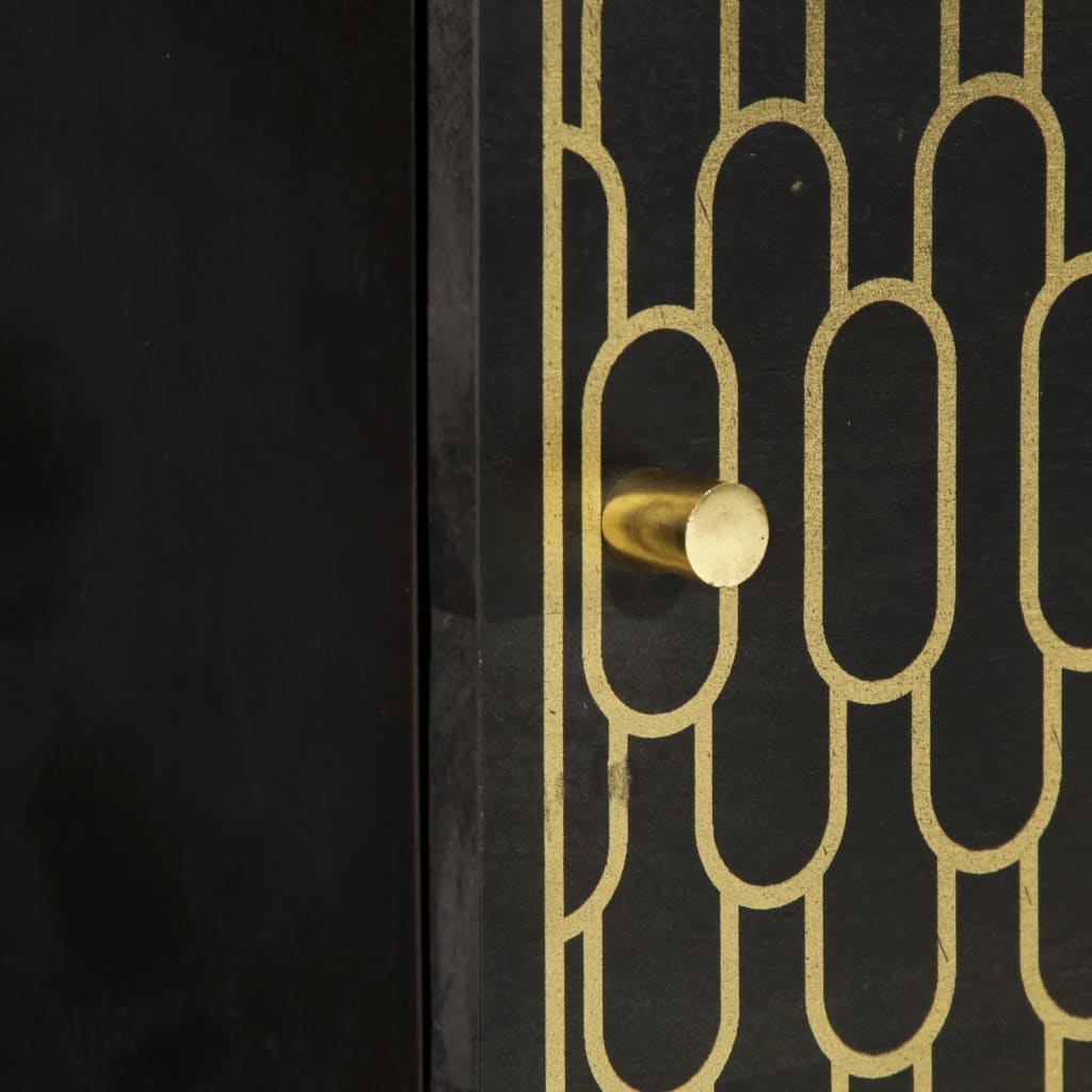 Mesita de noche de madera maciza de mango 40x33x46 cm - Imagen 9