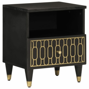 Mesita de noche de madera maciza de mango 40x33x46 cm