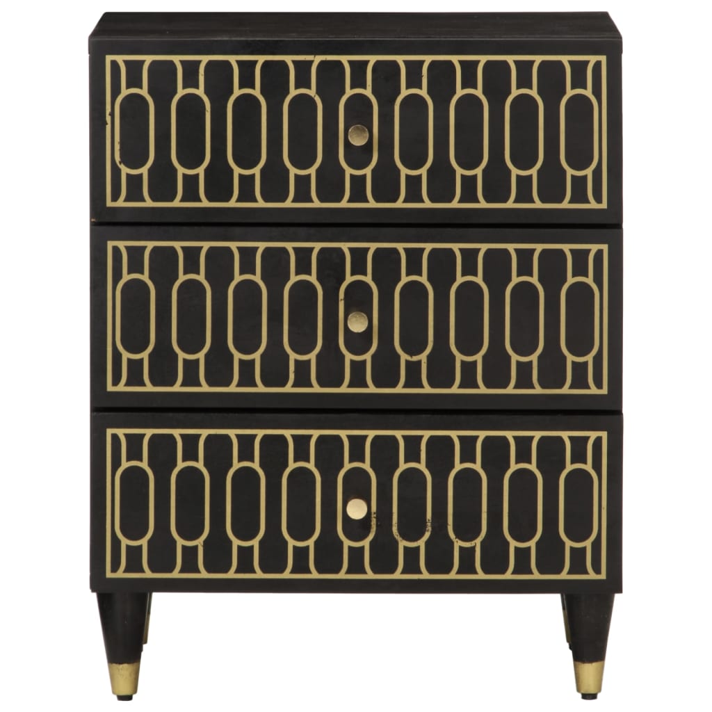 Mesita de noche madera maciza de mango 50x33x60 cm - Imagen 3