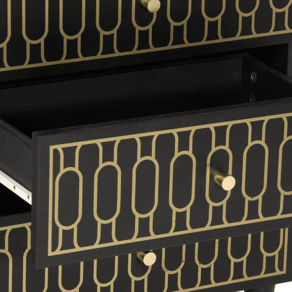 Mesita de noche madera maciza de mango 50x33x60 cm - Imagen 8