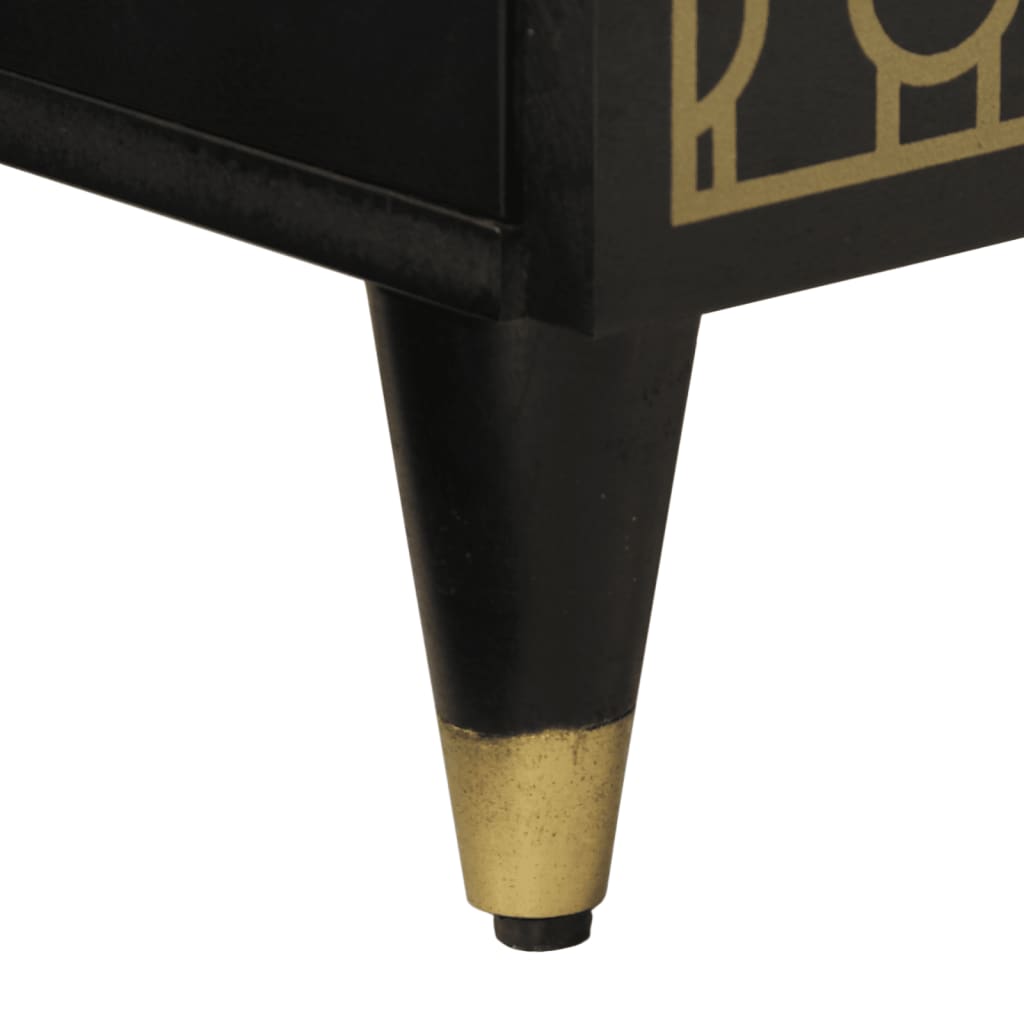 Mesita de noche madera maciza de mango 50x33x60 cm - Imagen 9