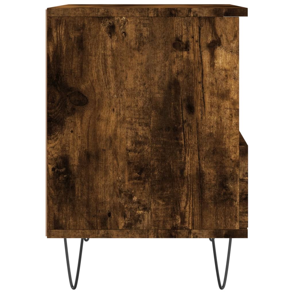 Mesita de noche madera de ingeniería roble ahumado 40x35x50 cm - Imagen 7